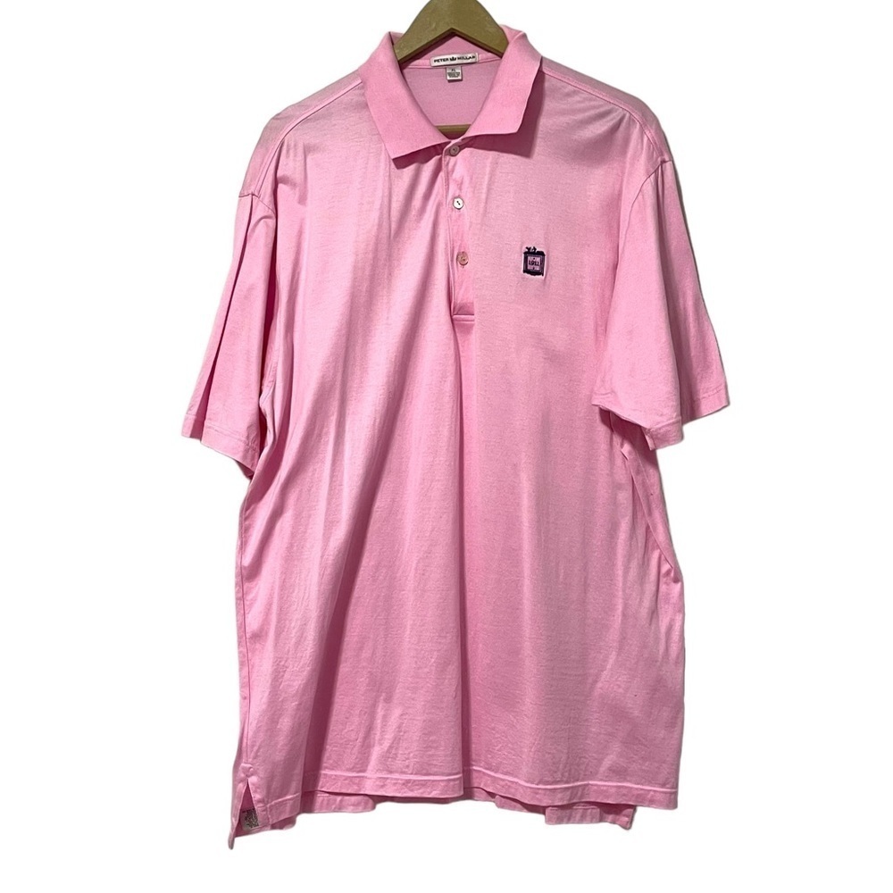 Peter Millar Pink‎ 1911 Light Pink Short Sleeve Polo Tee Shirt Size XL